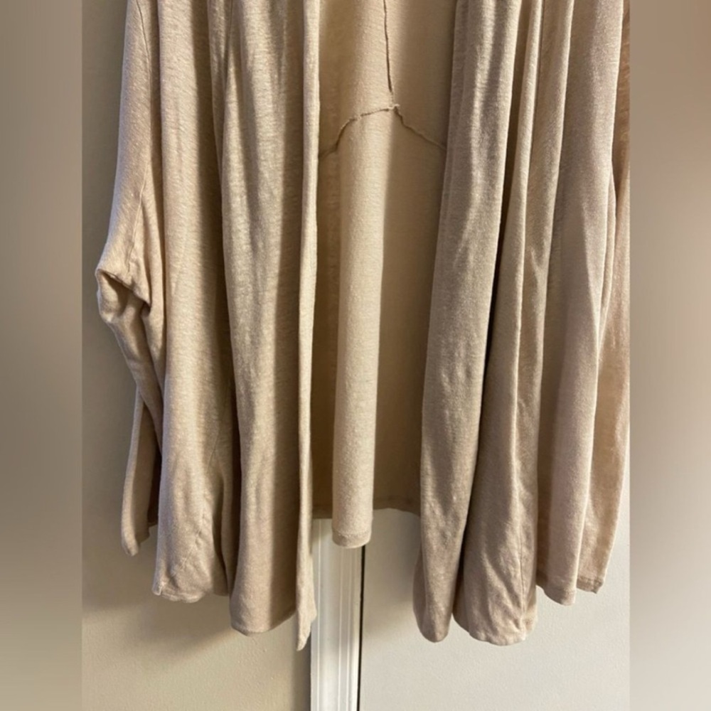 J. Jill love linen Beige Draped Cardigan 4X - Picture 4 of 8